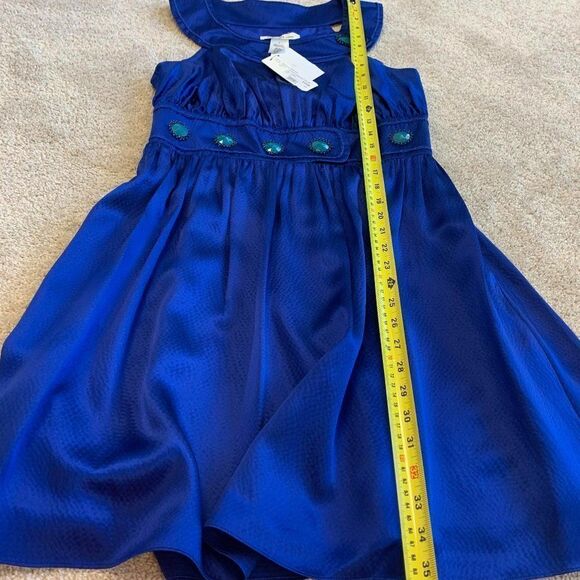 Laundry By Design NWT blue teal silk dress Sz 4 - Picture 7 of 9